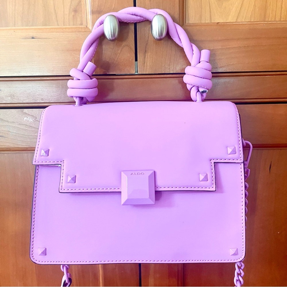 Convertible Satchel Crossbody Purse Bag In Lavender Color - Picture 2 of 9